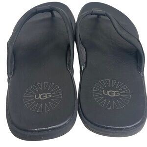 UGG - Black Leather Flip Flop - Worn Once - Womans 9-9.5